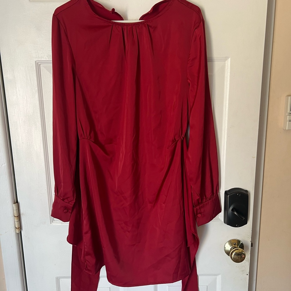 Elegant Red Wrap Women's Dress Size Medium